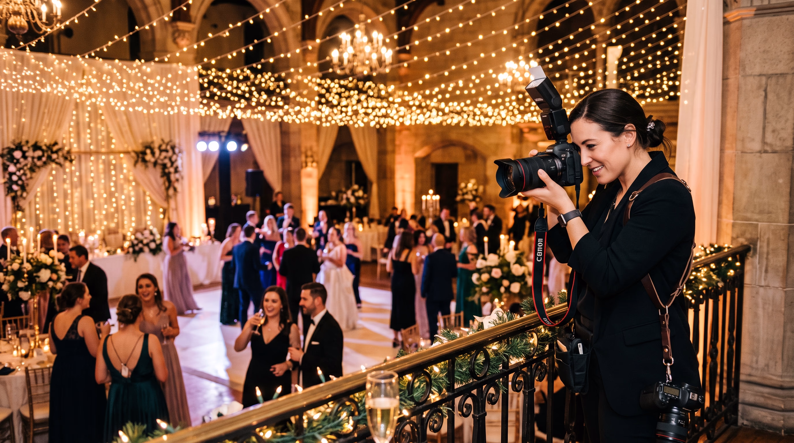 People laughing at an event clapping with glee